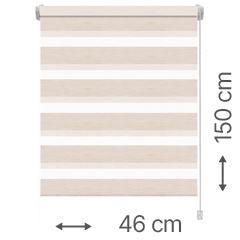 Mini zebra roló - sávroló oldalfeszítéssel (Z743 krém) ablakra: 46x150 cm