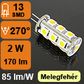 LED lámpa G4 (SMD5050x13/2W/270°) meleg fehér