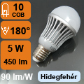 LED lámpa E27 (COB 5630 LED/5W/180°) hideg fehér