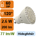 x. LED lámpa GU10 (DIPx60/2.6W/120°) hideg fehér