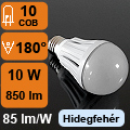 LED lámpa E27 (COB 3530x10/10W/180°) hideg fehér