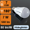 LED lámpa E27 (COB 3530x7/7W/180°) hideg fehér