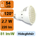 x. LED lámpa GU10 (DIPx54/3W/120°) hideg fehér