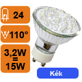 x.LED lámpa GU10 (DIPx24/3.2W/120°) kék -Ledmaster