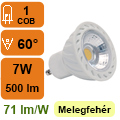 LED lámpa GU10 (7W/60°) meleg fehér KL