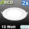 ECO LED panel (kör alakú) 12W - természetes fehér (2 db)