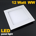 LED panel (172 mm) 12W (négyzet) meleg fehér, süllyeszth.