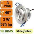 PowerLED Alu foglalatban (3x1W) - meleg fehér