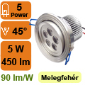 PowerLED Alu foglalatban (5x1W) - meleg fehér