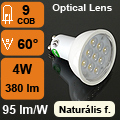 LED lámpa GU10 (COB2835x9/4W/60°) term. f. Lencse