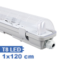 T8 por-, és páramentes lámpatest 1 db 120 cm-es LED fénycsőhöz