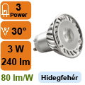 LED lámpa GU10 (PowerLED/3W/30°) hideg fehér -KL