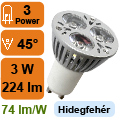 x.LED lámpa GU10 (PowerLED/3W/45°) hideg fehér