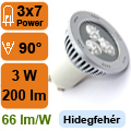 x.LED lámpa GU10 (SMDx3/3W/90°) hideg fehér