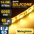 LED szalag PureSilicone kültéri (5050-60) - meleg fehér