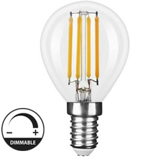 E14 LED izzó Retro filament (4W/300°) Kisgömb - meleg fehér, dimmelhető