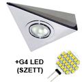 -Szett: Zepo bútorspot + G4 (2W/3200K) LED lámpa - Króm