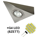 -Szett: Zepo bútorspot + G4 (2W/3200K) LED lámpa - Mattkróm