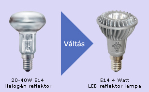 4 wattos R50-es LED lámpák