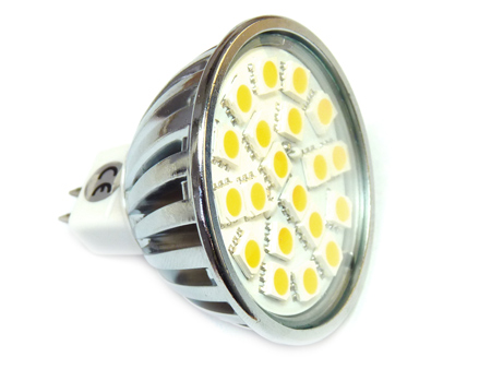 LED lámpa MR16 (SMD5050x20/4W/120°) meleg fehér