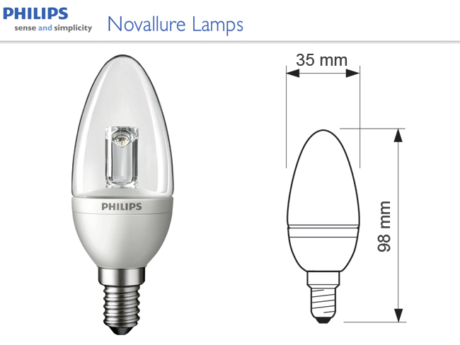 x.LED lámpa E14 (PowerLED/2W/270°) meleg fehér -Philips