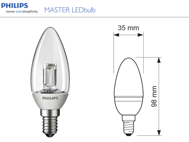 x. LED lámpa E14 (PowerLED/3W/270°) meleg fehér -Philips D!