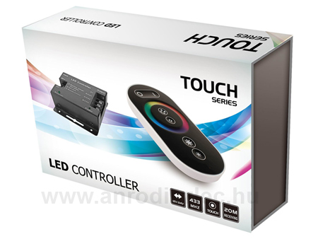 RGB vezérlő - Rádiós - 12V/216W - Touch Series Black, Kifutó